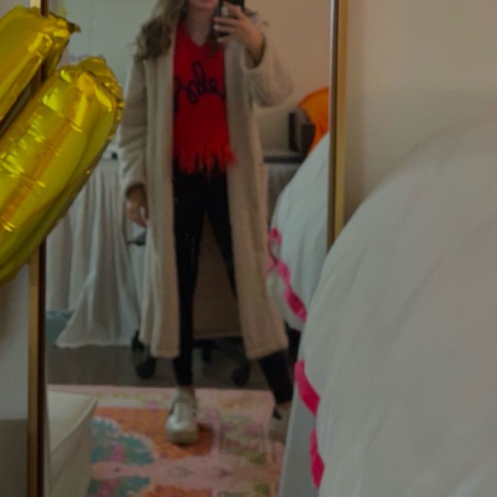 Donna Karan long cardigan with hoodie